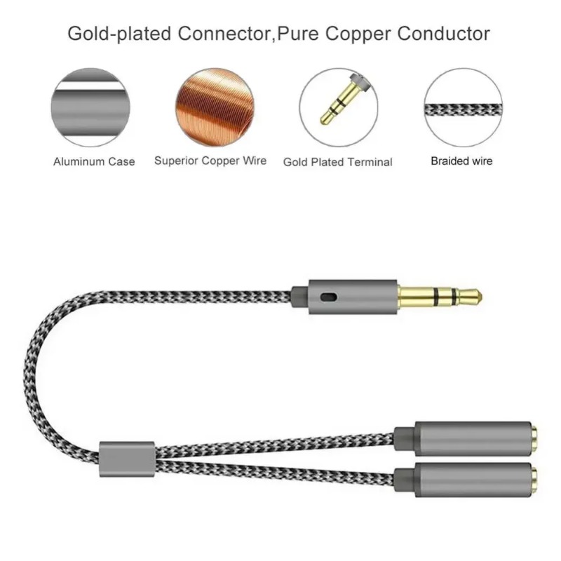 محول سماعة الرأس ميكروفون Y كا - مراجعة Audio Splitter Y وسعره